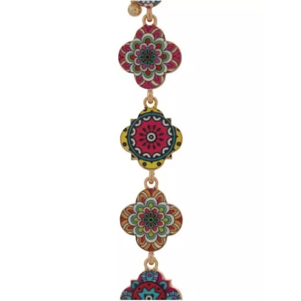 New Metal Gallery Floral Quatrefoil Bracelet - 6.89"